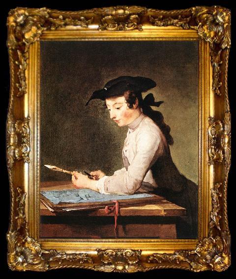 framed  jean-Baptiste-Simeon Chardin The Draughtsman, ta009-2